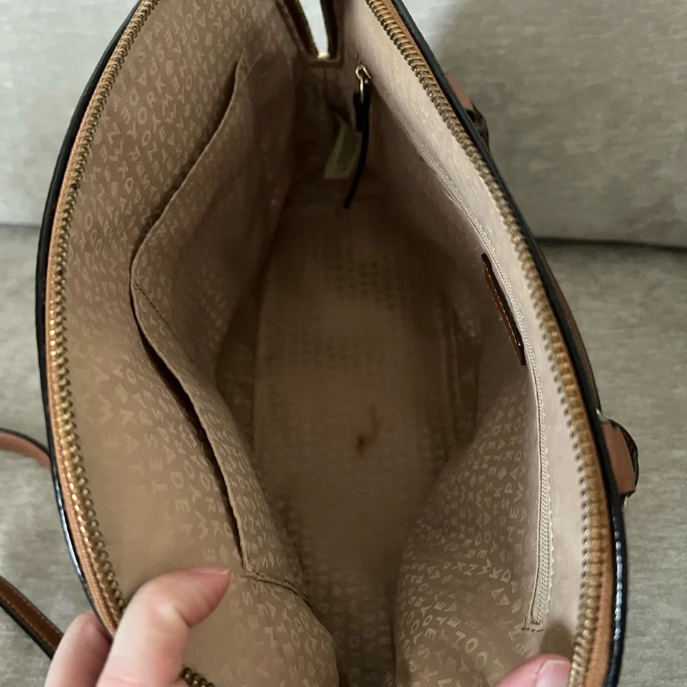 kate spade Brown Pebbled Leather Dome Satchel with Tassel